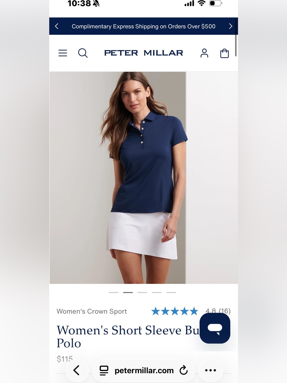 Peter Millar Women's Navy Performance Polo